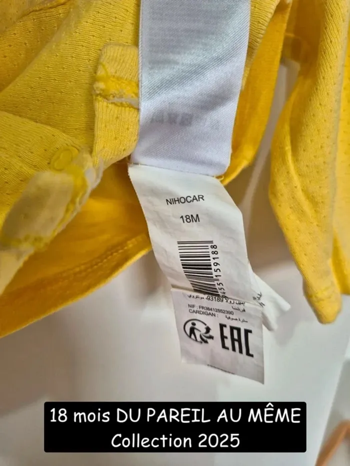 Collection 2025 Du pareil au même 18 mois 80 cm cardigan jaune gilet brodé - photo numéro 6