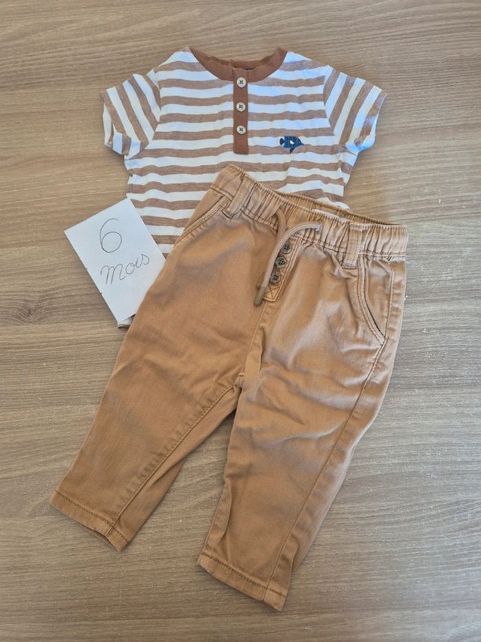 Ensemble garçon 6 mois tee shirt et pantalon - photo numéro 2