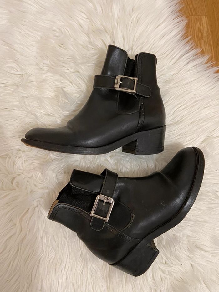 Bottines noires Kenzo en cuir