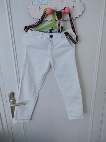 Pantalon Chino blanc+ bretelles