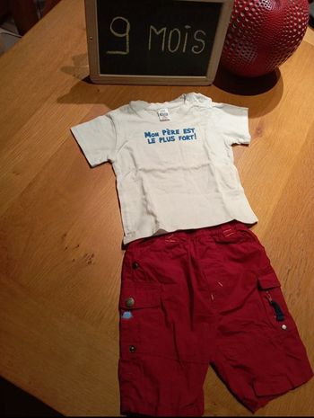 Ensemble Orchestra short et t-shirt taille 9 mois en très bon état