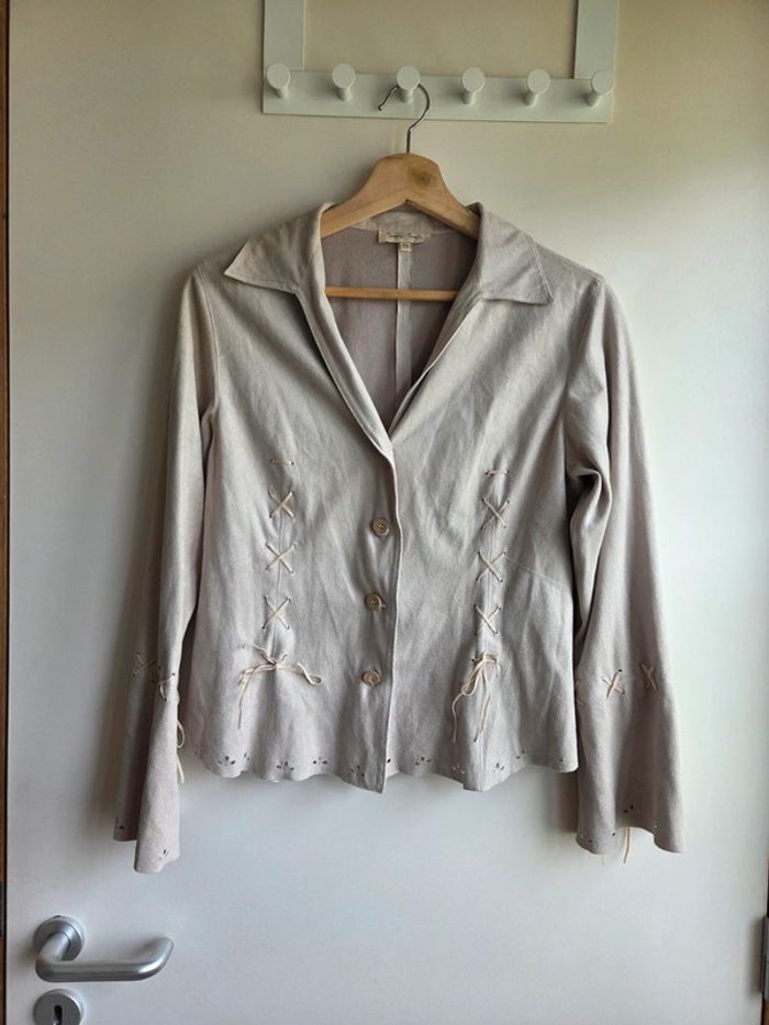 Gilet beige lacé twenty/twenty - taille 3 - style bohème chic