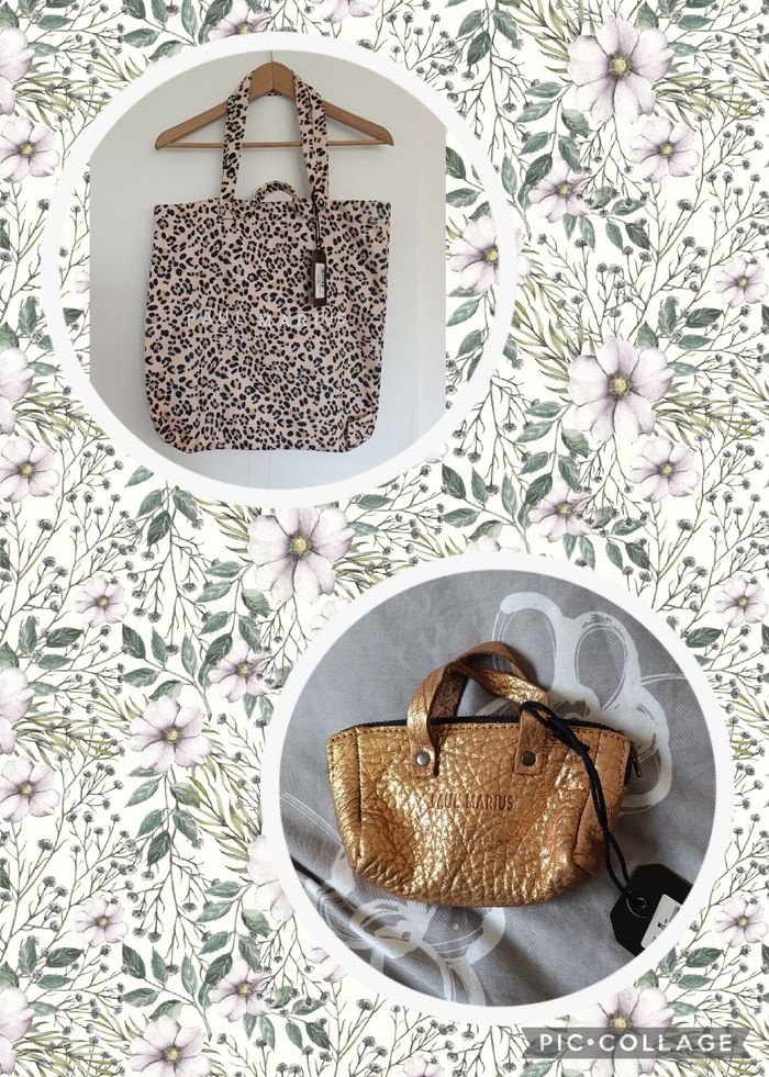 Tote bag Paul Marius léopard beige et porte monnaie mon premier Paul Marius doré