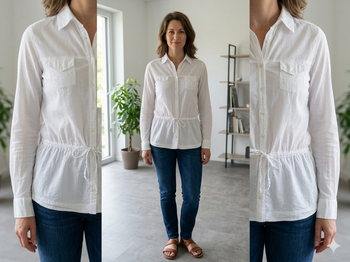 chemisier ou tunique blanche  manches longues  taille 36 Etam
