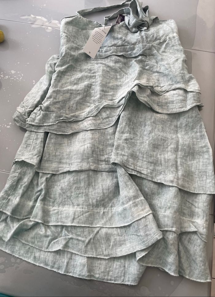 Belle robe One Step T 40 100% lin gris clair - photo numéro 8