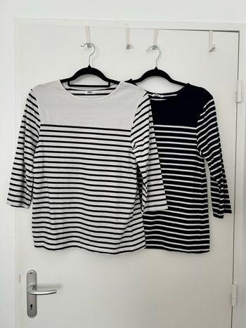 Lot 2 tshirts marinière manches 3/4 Gemo L