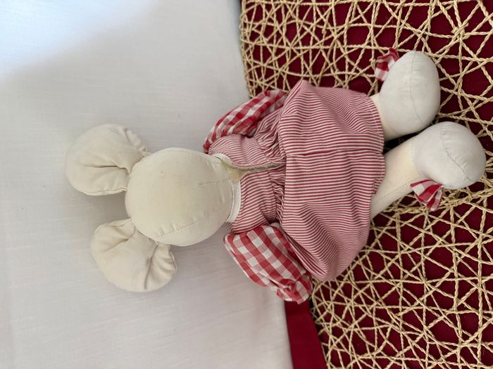 Doudou souris blanche robe rouge NOUNOURS - photo numéro 3