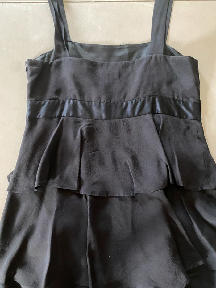 Robe 123 noire à volants 100% soie taille 38 - photo numéro 18