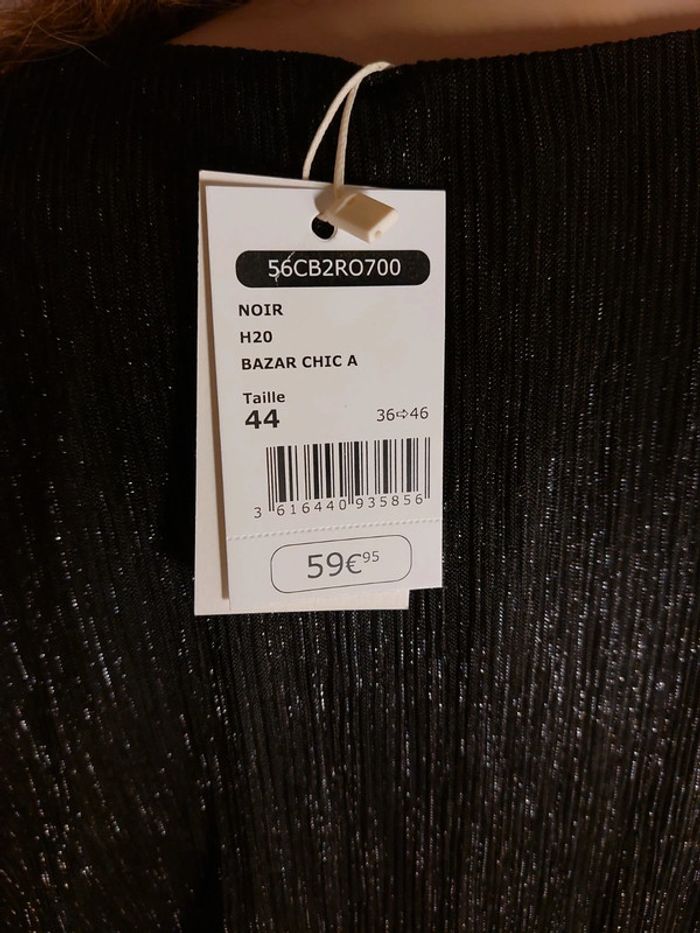 T.44 Robe Neuve soirée etiquette 59,95 eur noire et argentée - photo numéro 11
