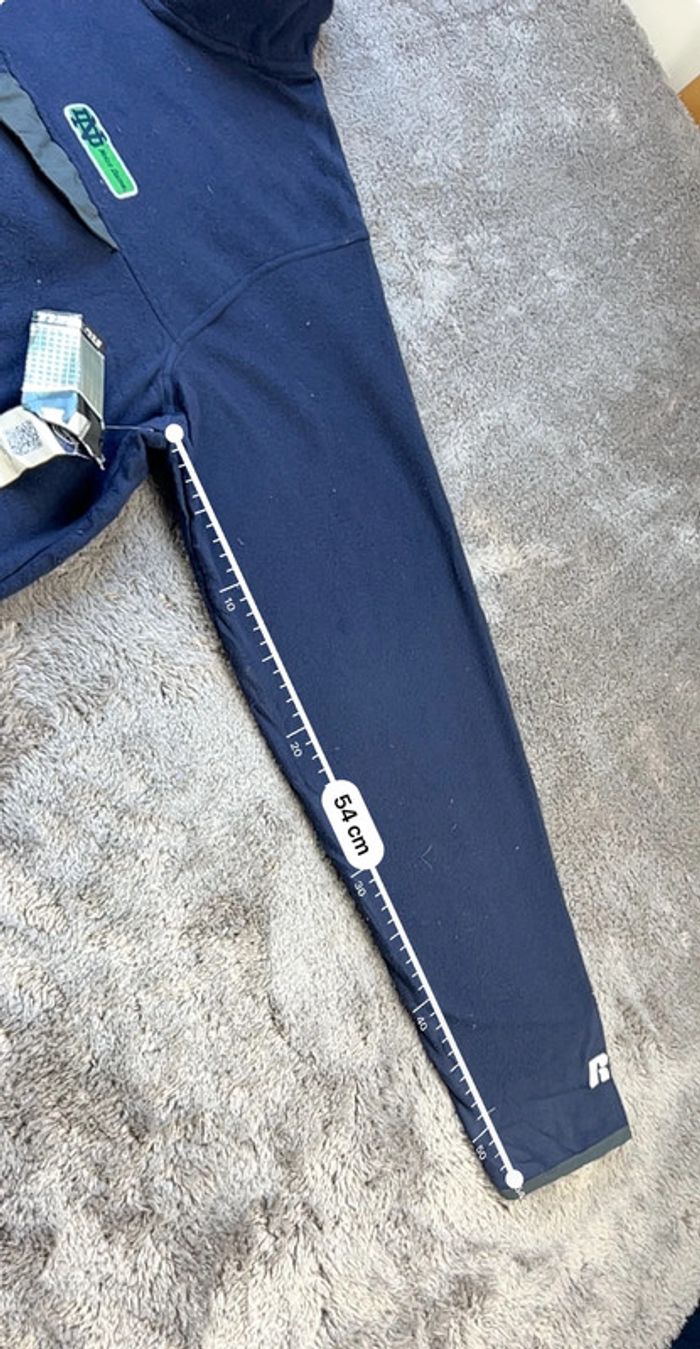 Pull polaire universitaire Notre-Dame Russell bleu marine avec logo brodé – Taille XXL - photo numéro 5