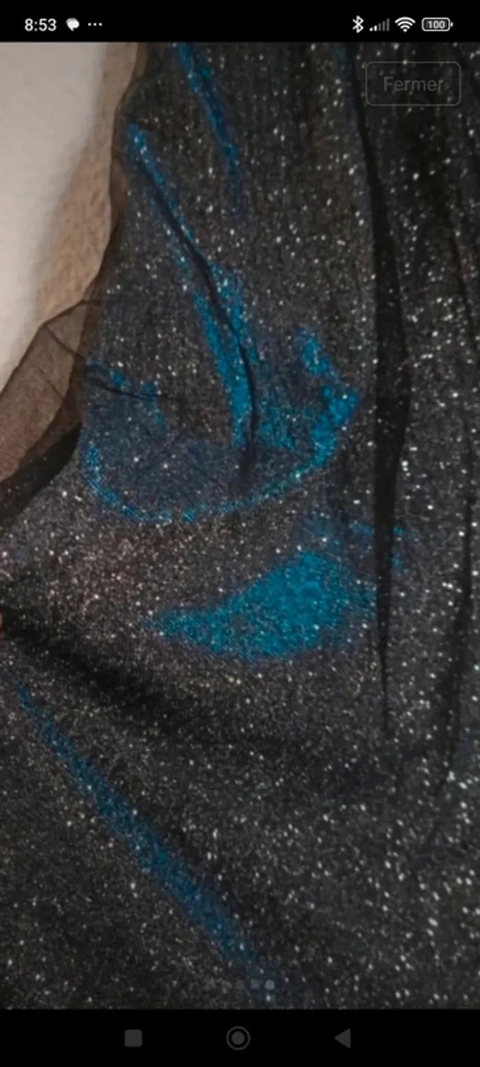Jupe longue paillettes noir reflet bleu - photo numéro 4