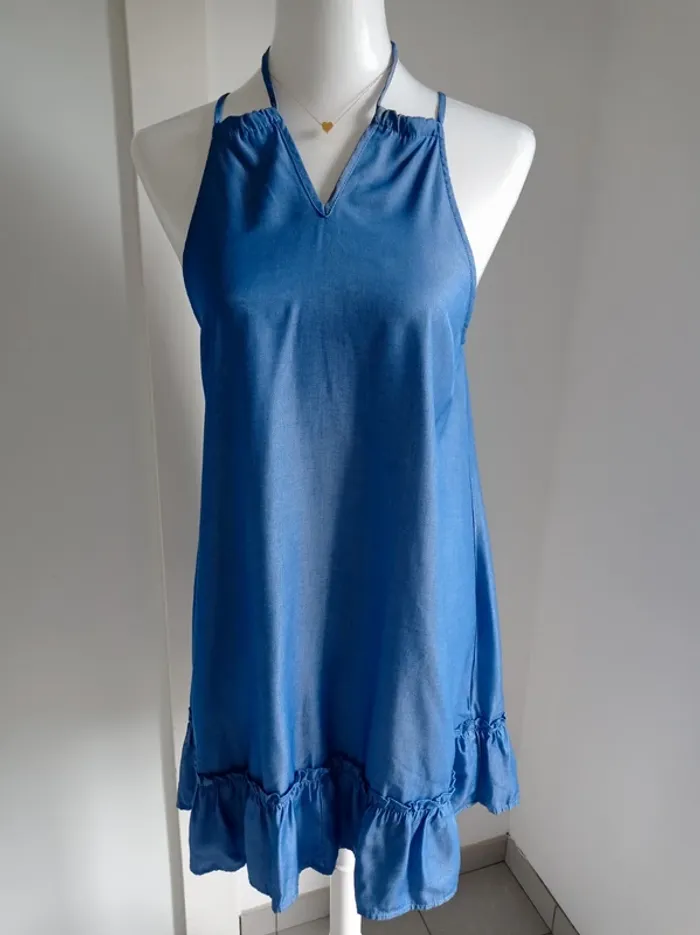 Magnifique robe été style jean's avec attache pour le cou T.M Cupshe - photo numéro 3