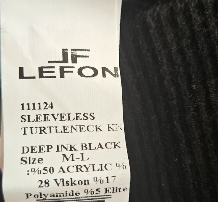 Robe longue noire lainage sans manches JF Lefon Taille M Neuve - photo numéro 5