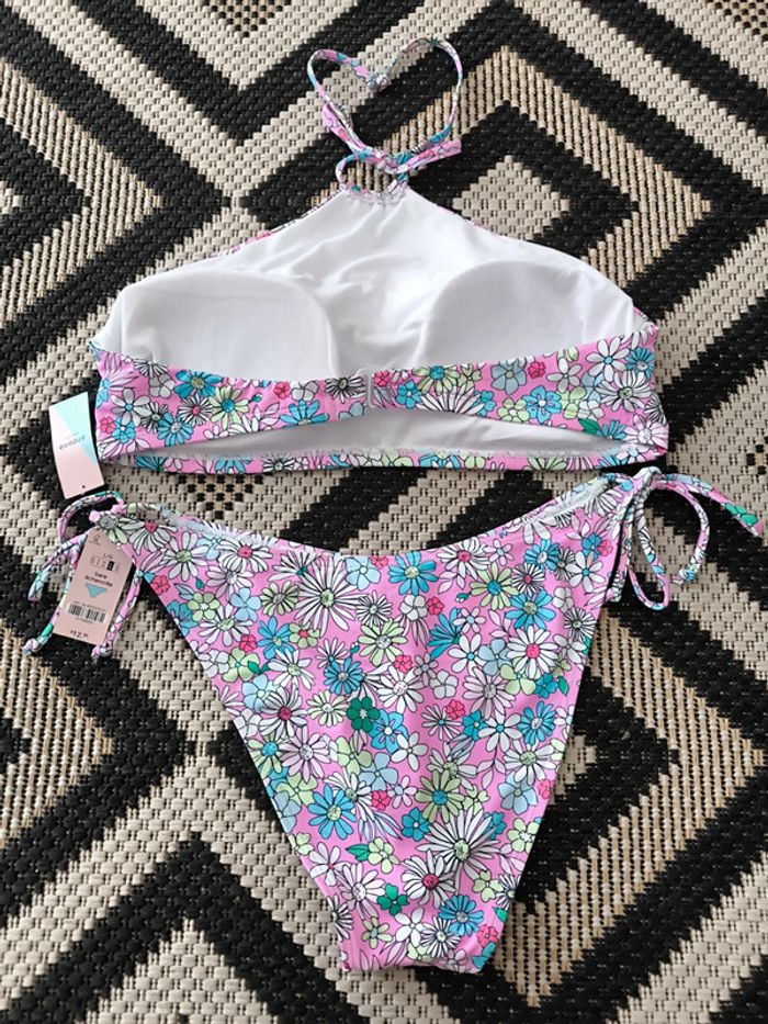 Maillot de bain fleuri rose Taille L 40 – Neuf avec étiquette - photo numéro 2