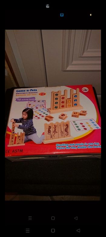 Jeu d'encastrement de pierres précieuses et d'animaux Montessori