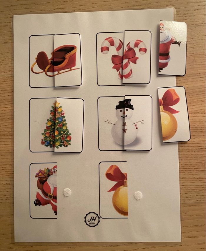 Fiche Montessori : Spécial Noël : Les moitiés - photo numéro 2