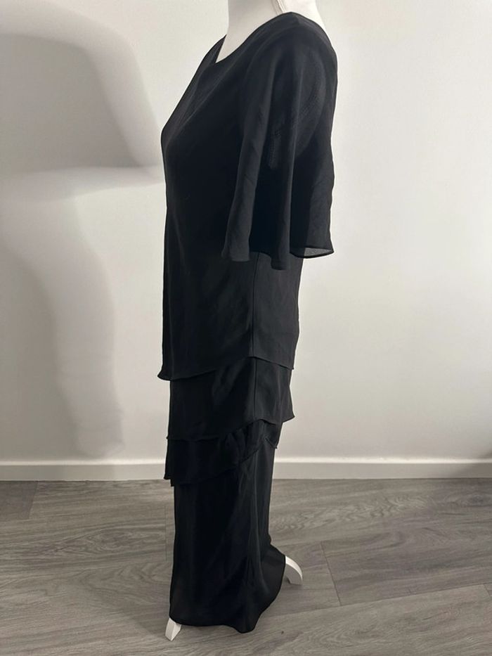 Robe noire à volants Vintage T38 - photo numéro 4
