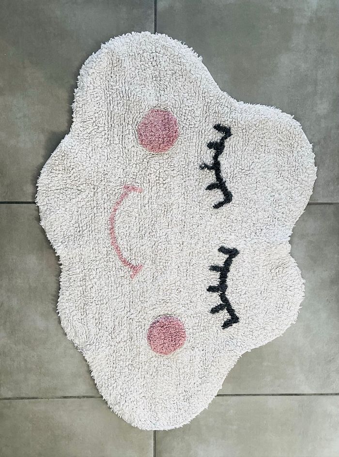 Tapis blanc nuage déco bébé enfant 60x90cm