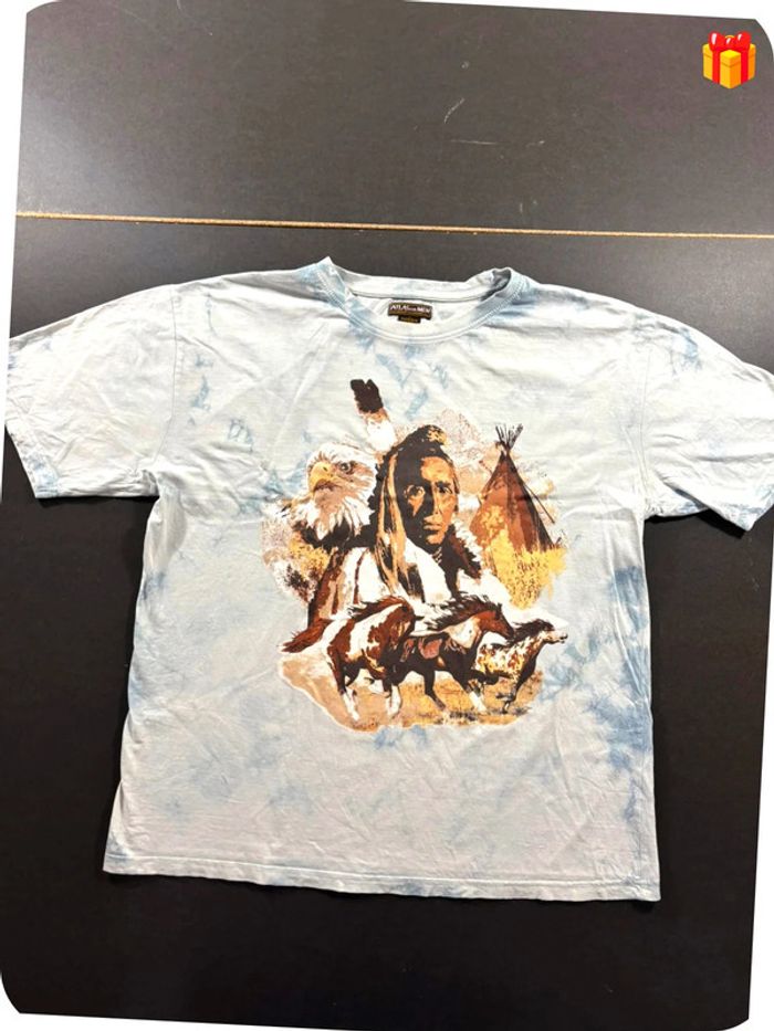 T-shirt Y2K Atlas for Men Dessin Indian Tribe Taille XL