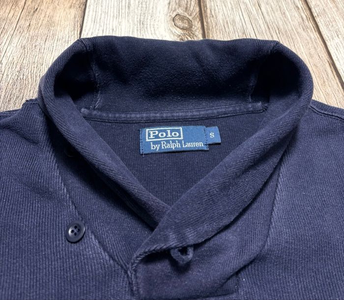 Pull col châle à bouton Ralph Lauren bleu marine logo brodé coton S Homme - photo numéro 8