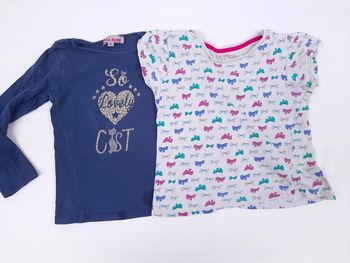 lot de deux tee shirt, fille 4 ans