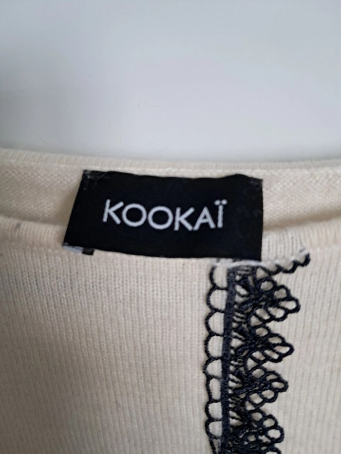 Pull crème et noir avec dentelle kookai - photo numéro 4