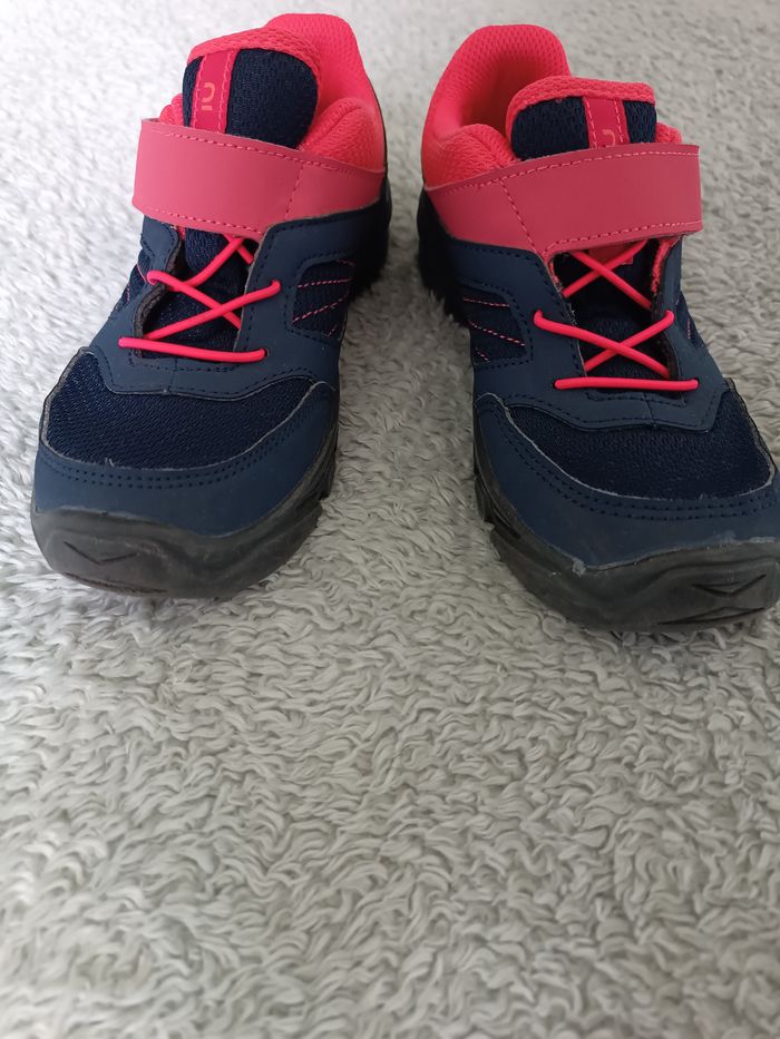 Baskets enfant pointure 34| bleu marine & rose | confort sport / école / ville - photo numéro 3