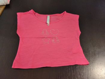 T-shirt rose strass lulu castagnette 6 ans neuf