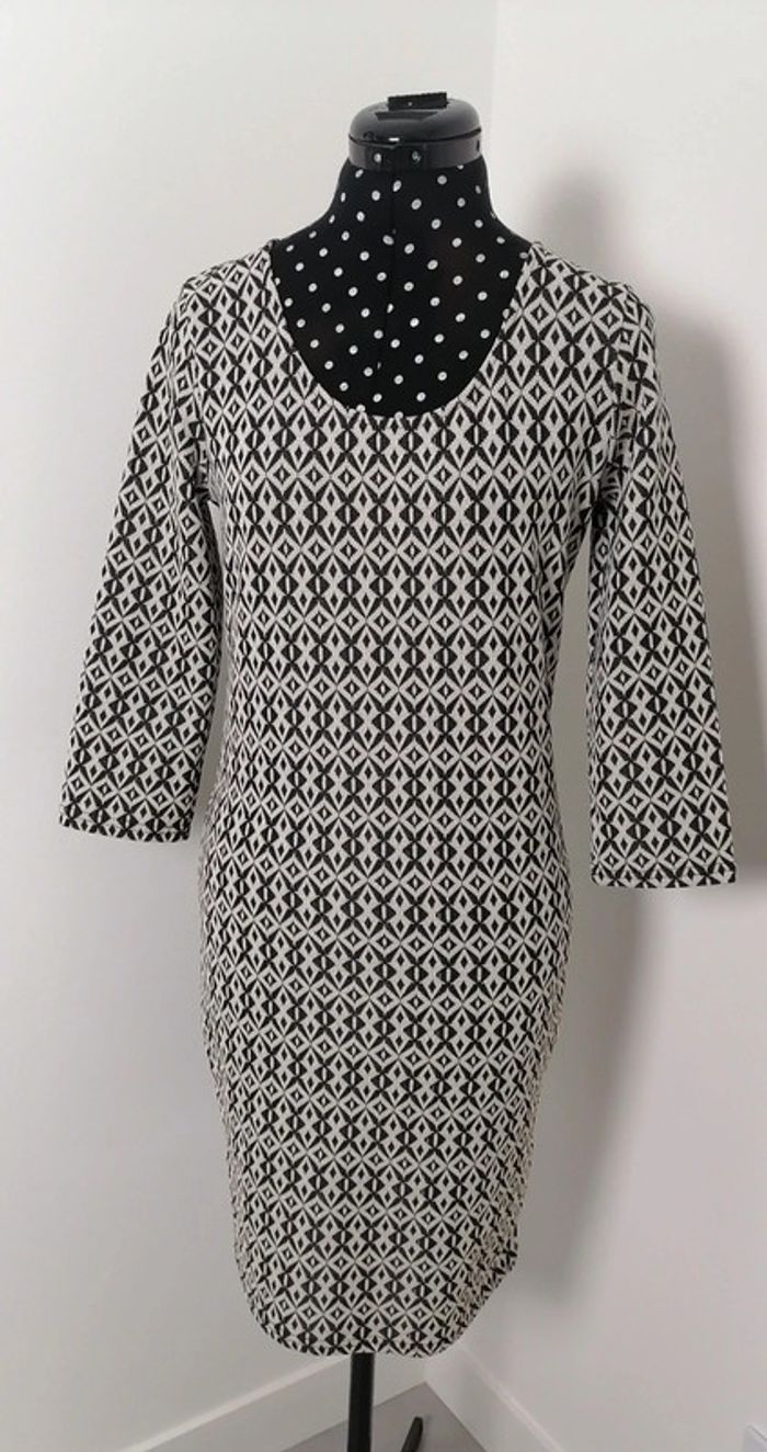 Robe noir blanc géométrique Taille S Mim - photo numéro 2