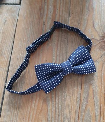 Nœud papillon bleu à pois