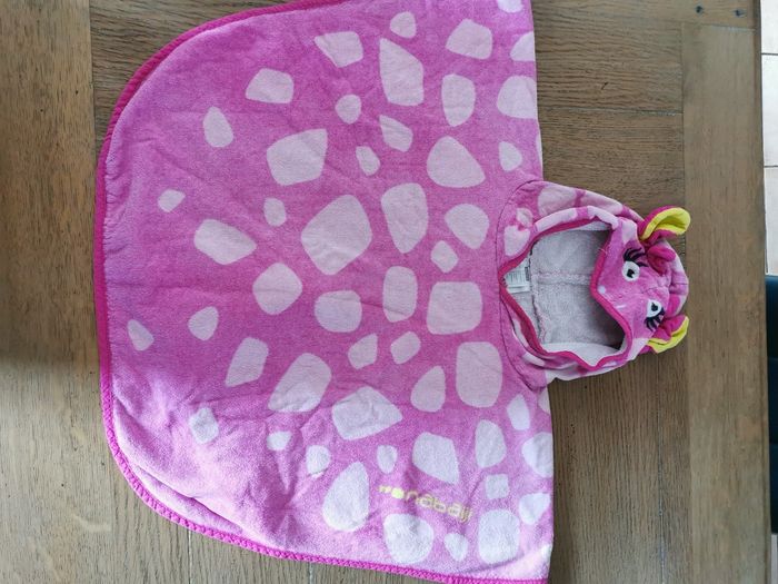 Cape de bain poncho  rose enfant fille nabaiji