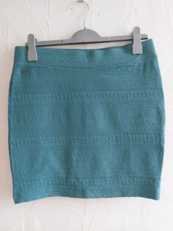 Jupe texturée bleu émeraude Taille M