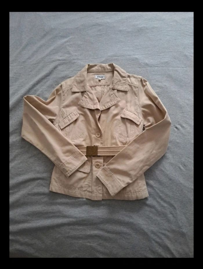 Veste en jean beige femme