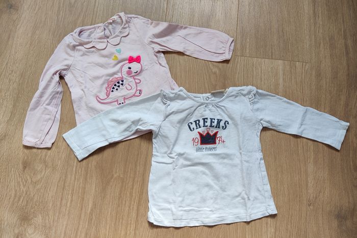 Lot t-shirts manches longues fille 18 mois - photo numéro 3