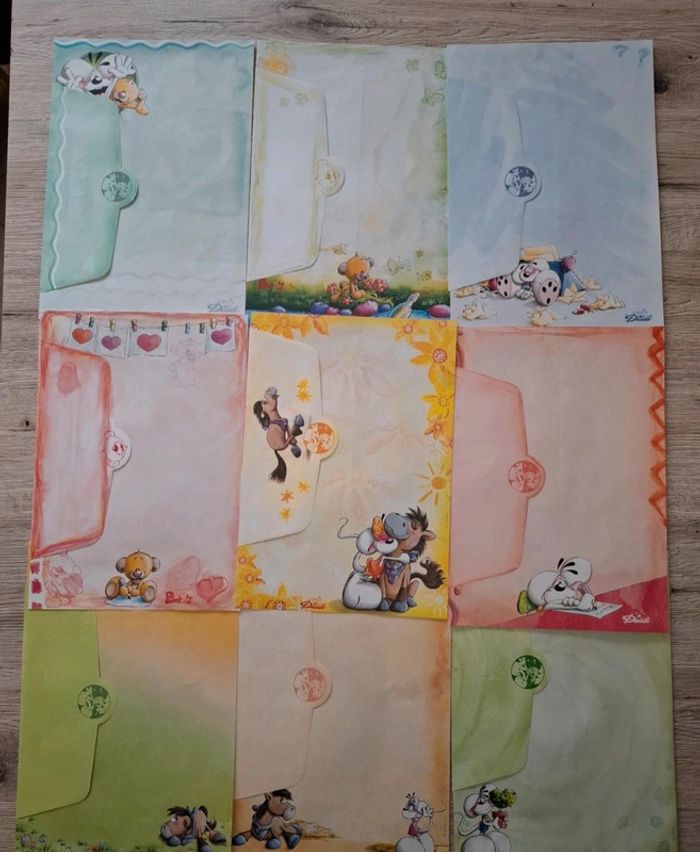 Feuilles de papiers à lettres Diddl avec leurs enveloppes