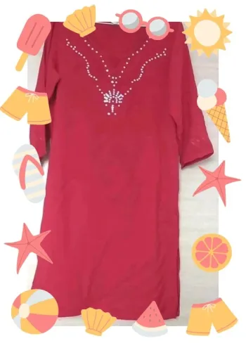 Robe tunique brodée et sequins