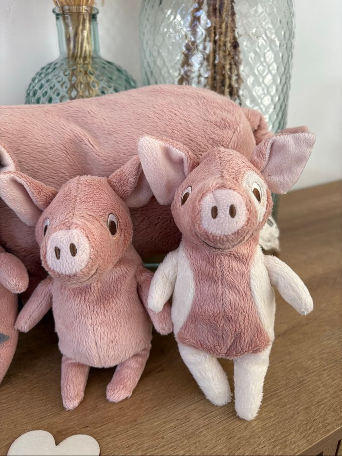 Peluches maman et ses bébés cochons - photo numéro 2