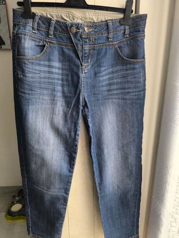 Jeans femme délavé court