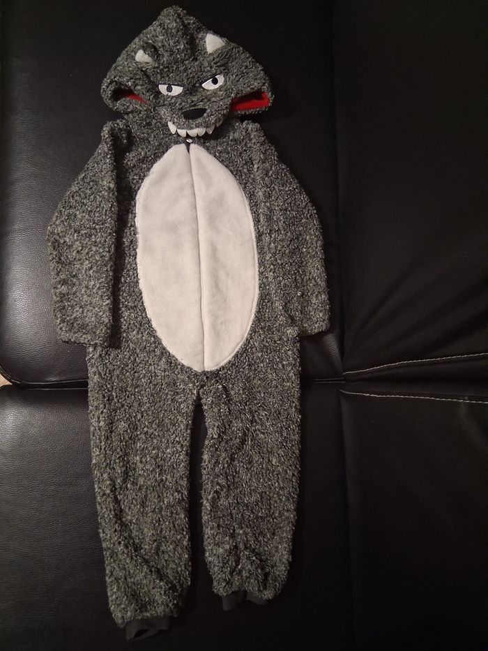 Pyjama / Combinaison Loup Gris à Capuche - 98 cm - In Extenso