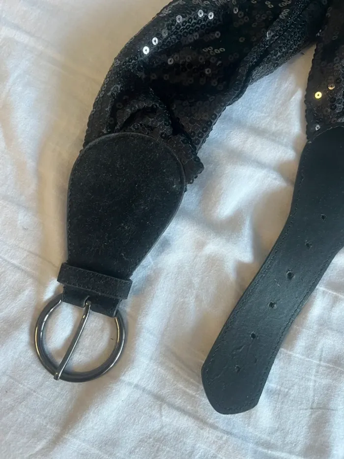 🔹 Ceinture noire à paillettes – Style glamour 🔹 - photo numéro 2