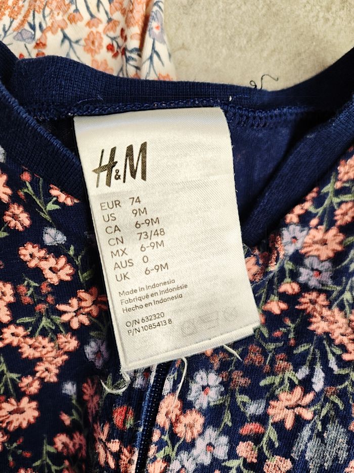 6-9 mois (74 cm) - lot de 2 pyjamas fille zippés (H&M) - photo numéro 3