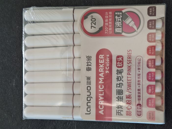 Boîte de 9 feutres acryliques Languo – Sweet Pink Series