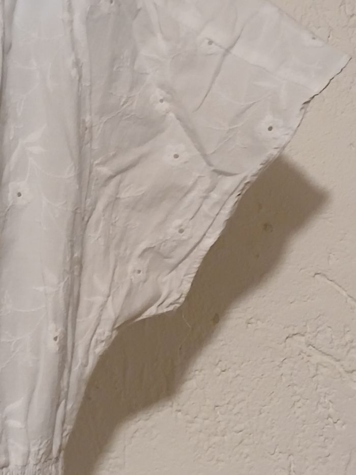 Robe longue blanche façon dentelle de Calais. Zara Taille L - photo numéro 4