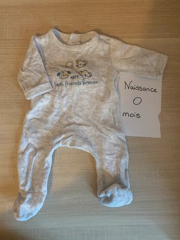Pyjama velours naissance