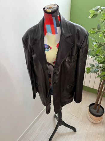 Veste en cuir vintage Taille unique