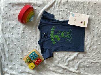 teeshirt manches courtes bleu dessin mickey devant 3 ans absorba