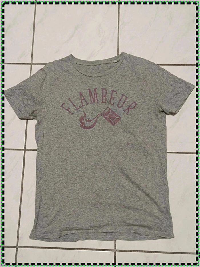 🔥 T-shirt "Flambeur" Bizbee gris - Taille M