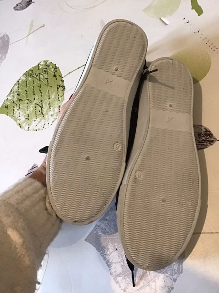 Basket basse noir pailleté et blanche taille 38 - photo numéro 5