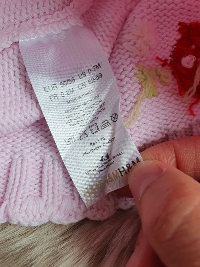 Bonnet rose h&m 0/2 mois - photo numéro 3