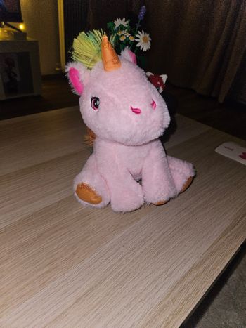 Peluche licorne rose